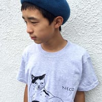 モンドくんTシャツ｜しどけない猫｜グレー