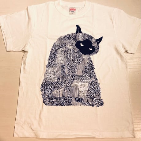 モンドくんTシャツ｜無愛想な猫｜ホワイト