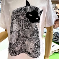 モンドくんTシャツ｜無愛想な猫｜ホワイト