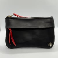 LARRY SMITH / TWIN ZIP WALLET -Black-