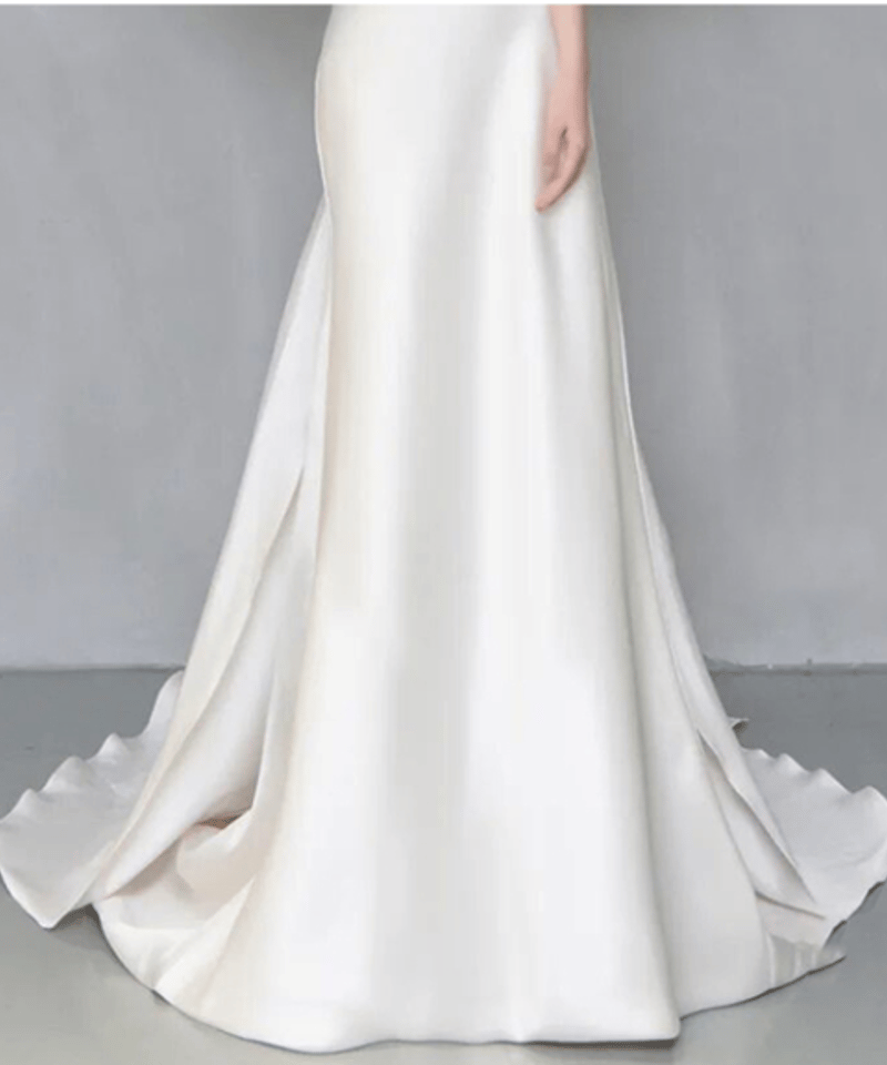 ブライダルドレス エンパイア オフショルダー 半袖 ウェディング  