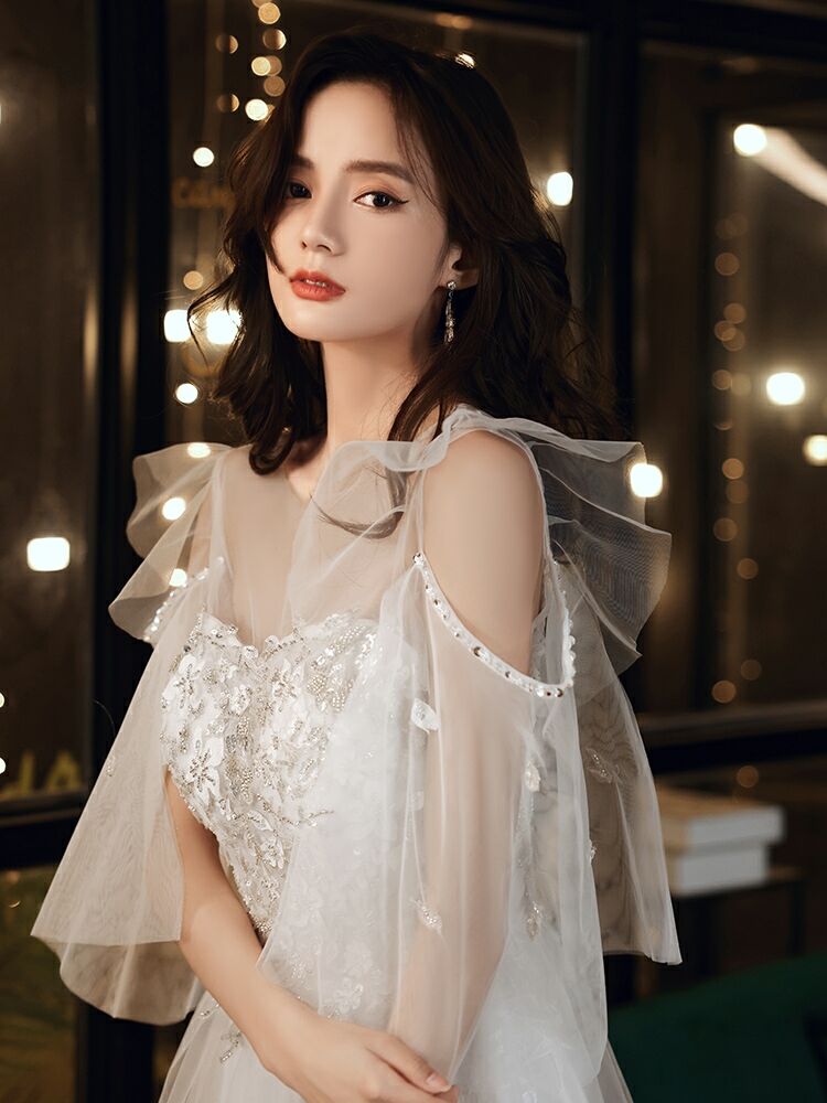 ブライダルドレス スレンダー ハイネック お呼ばれ 花嫁 052855  