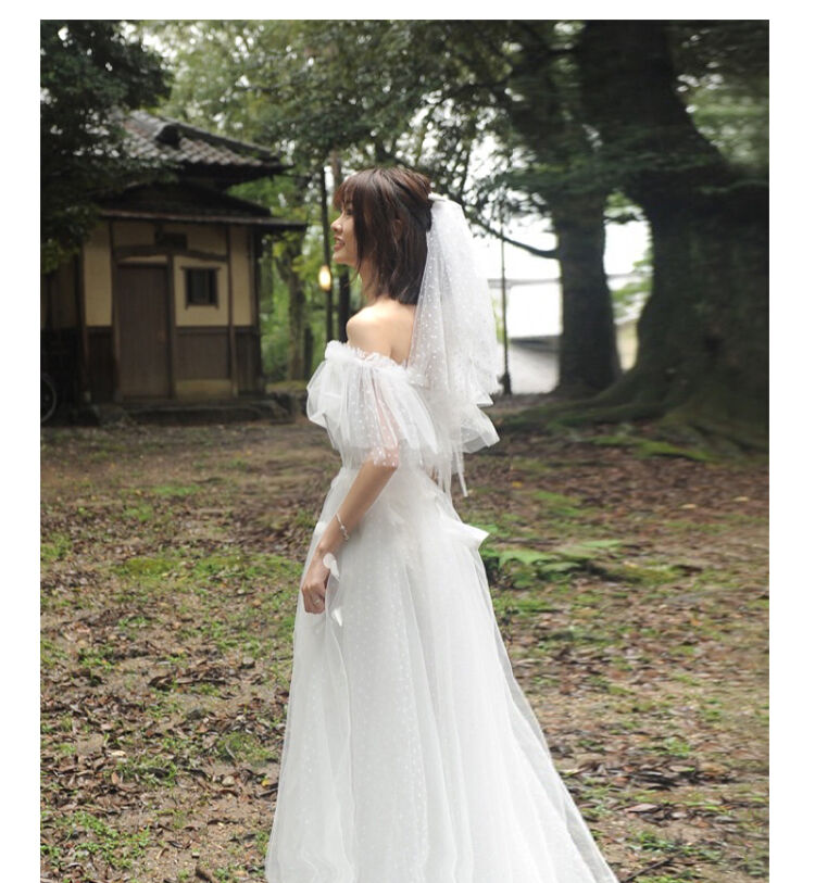 ブライダルドレス スレンダー 長袖 オフショルダー ウェディング  