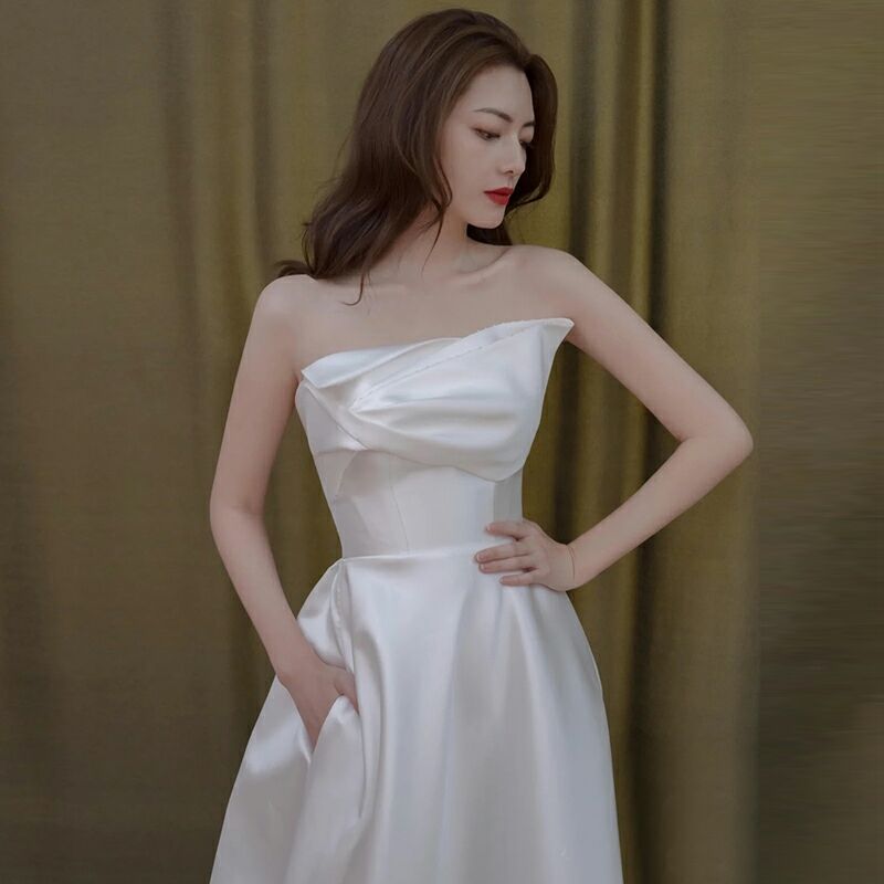 ブライダルドレス Aライン ロング ウェディング オフショルダー 052629  