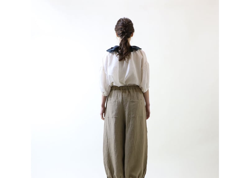 PT43BE天日干しリネン・パントルパンツ／ベージュ （MAGALI） | boléro