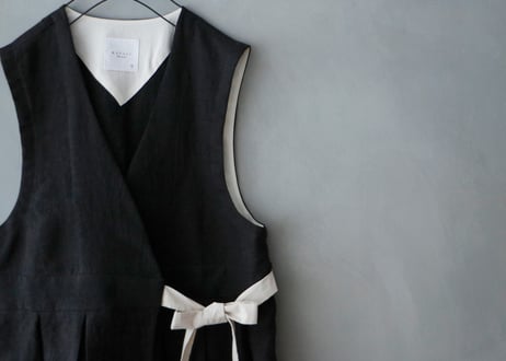 BL258BK   リネンウール・カシュクールジレ／ブラック（MAGALI）