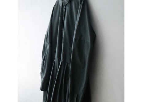 OP190BK  天日干しコットン・タックワンピース／ブラック（MAGALI）