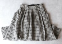 SK38GBオルドネ・チェックリネン・ポッシュ・スカート/グレーXブラック （MAGALI）