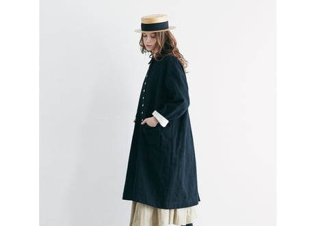 CT06BK  オーガニックコットン・ステンカラーコート／ブラック（MAGALI）