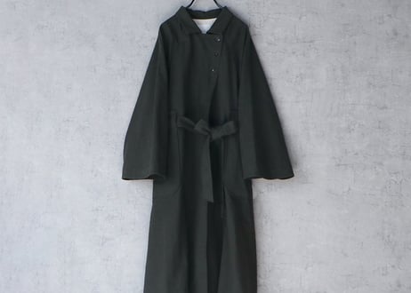 magali コットンリネンフラットカラーコート　ブルー magali コットンリネンフラットカラーコート ブルー magali