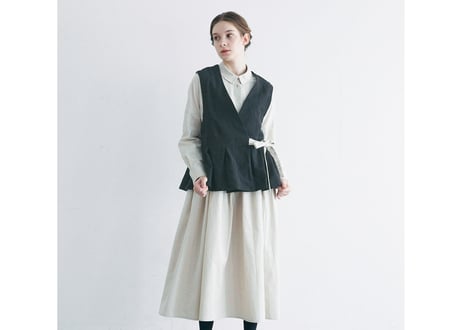 BL258BK   リネンウール・カシュクールジレ／ブラック（MAGALI）