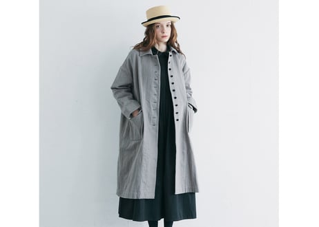 CT06GY  オーガニックコットン・ステンカラーコート／アッシュグレー（MAGALI）