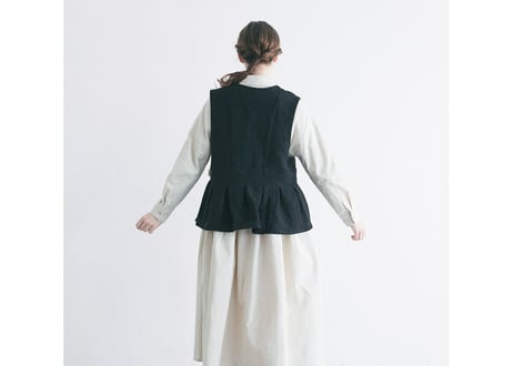 BL258BK   リネンウール・カシュクールジレ／ブラック（MAGALI）