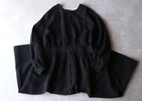 OP145BK アイリッシュリネン＆コットン・ワンピース／ブラック （MAGALI）