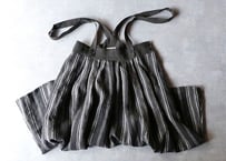 SK33CH フレンチストライプリネン・サスペンダースカート/チャコール（MAGALI）