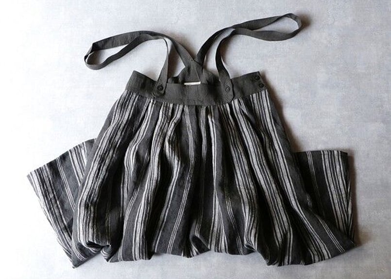 MAGALI　ベルギーリネンサスペンダースカート　黒 ベルギーリネン・サスペンダースカート／ブラック | select shop