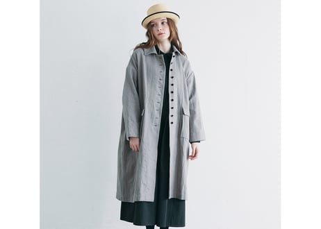 CT06GY  オーガニックコットン・ステンカラーコート／アッシュグレー（MAGALI）