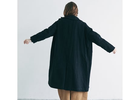 CT06BK  オーガニックコットン・ステンカラーコート／ブラック（MAGALI）