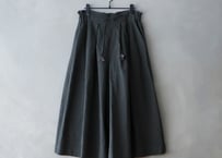 PT67CH　 リネンコットンストライプ・タックワイドパンツ／チャコール（MAGALI）