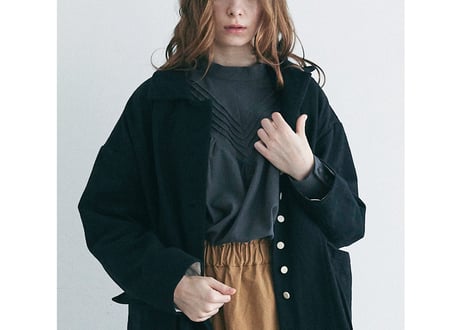 CT06BK  オーガニックコットン・ステンカラーコート／ブラック（MAGALI）
