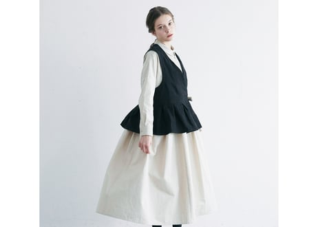 BL258BK   リネンウール・カシュクールジレ／ブラック（MAGALI）