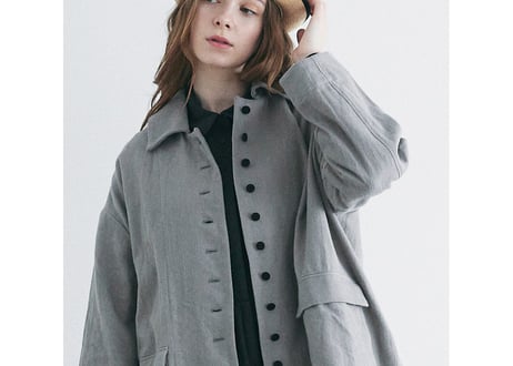CT06GY  オーガニックコットン・ステンカラーコート／アッシュグレー（MAGALI）