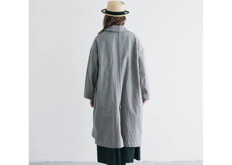 CT06GY  オーガニックコットン・ステンカラーコート／アッシュグレー（MAGALI）