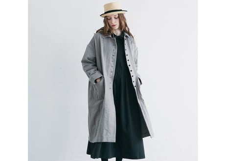 CT06GY  オーガニックコットン・ステンカラーコート／アッシュグレー（MAGALI）
