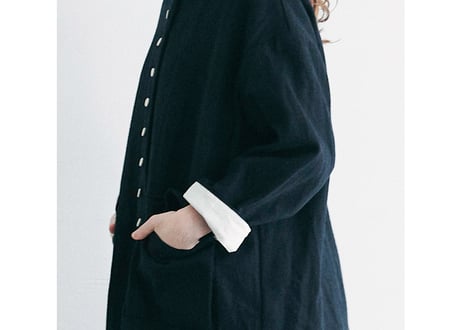 CT06BK  オーガニックコットン・ステンカラーコート／ブラック（MAGALI）