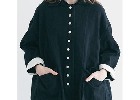 CT06BK  オーガニックコットン・ステンカラーコート／ブラック（MAGALI）