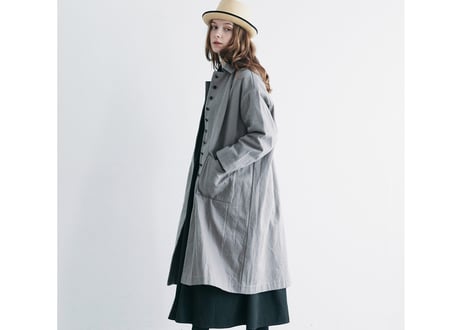 CT06GY  オーガニックコットン・ステンカラーコート／アッシュグレー（MAGALI）