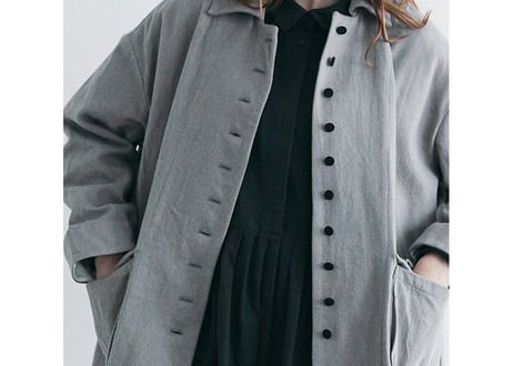 CT06GY  オーガニックコットン・ステンカラーコート／アッシュグレー（MAGALI）