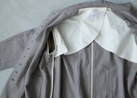CT06GY  オーガニックコットン・ステンカラーコート／アッシュグレー（MAGALI）