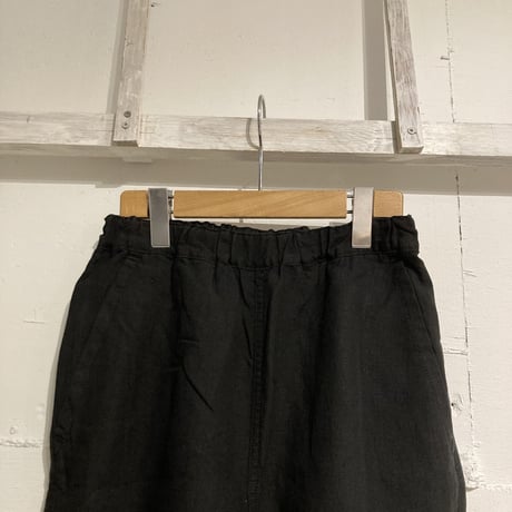 TISSU トリプルワッシャーリネン イージーテーパードパンツ size1 クロ