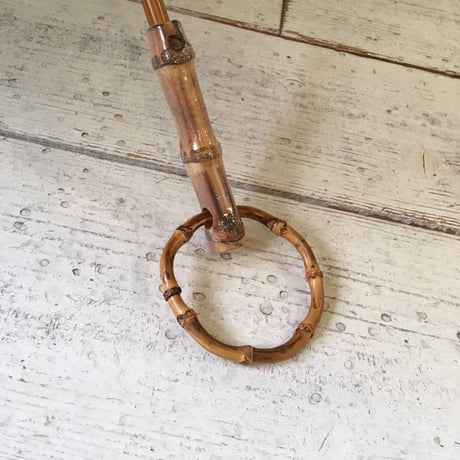 SUR MER 日傘　綿麻キャンバス ストライプ オレンジ （綿80％ 麻20％） 晴雨兼用