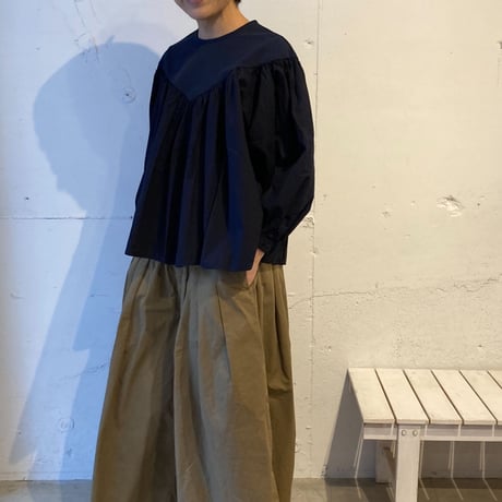 UNIVERSAL SEVEN USAコットン クラシックギャザープルオーバー ネイビー