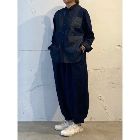 Clip.tab インディゴシャンブレー シータパンツ インディゴ