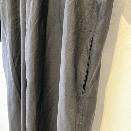 UNIVERSAL TISSU フレンチリネン シャツドレス クロ