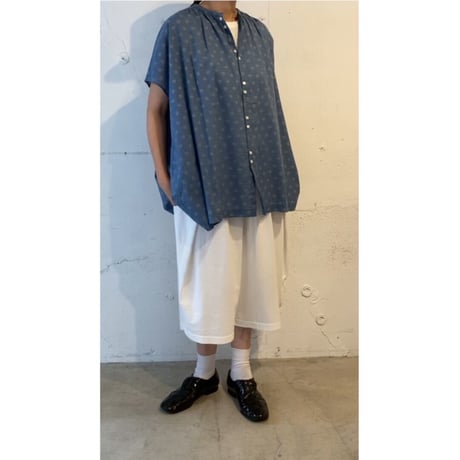 NATURAL LAUNDRY フラワーワイドチュニック シェイドブルー