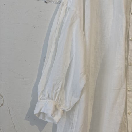 UNIVERSAL TISSU フレンチリネン シャツドレス オフ