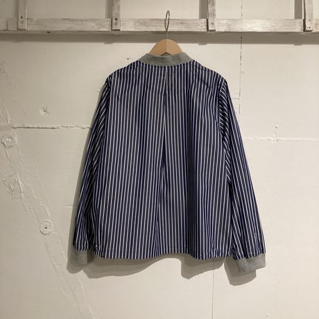 NATURAL LAUNDRY ジップアップブルゾン ネイビーストライプ