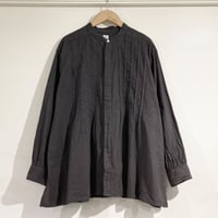 grin ソフトガーゼ起毛 三角タックシャツ チャコール