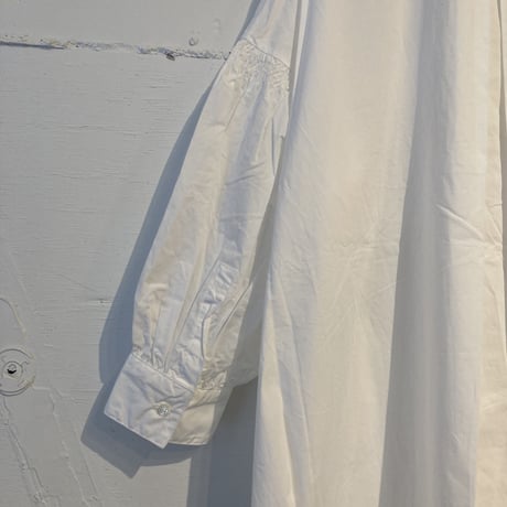 UNIVERSAL TISSU バンドカラーシャツワンピース シロ