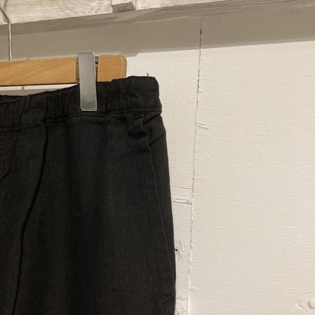 TISSU トリプルワッシャーリネン イージーテーパードパンツ size3 クロ