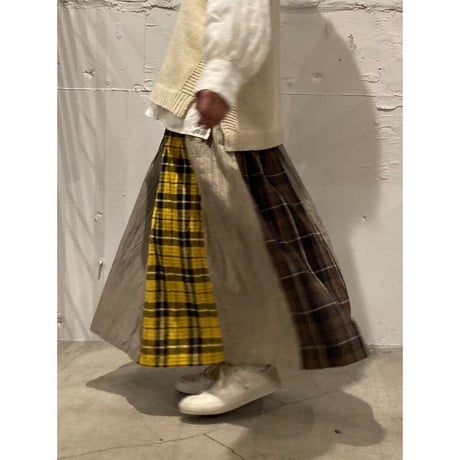NATURAL LAUNDRY パネルスカート イエロー