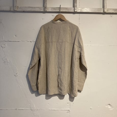 UNIVERSAL TISSU トリプルワッシャーリネン チャイナシャツ キナリ