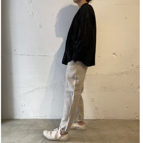 TISSU トリプルワッシャーリネン イージーテーパードパンツ size1 シロ