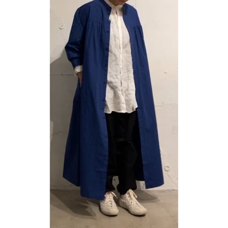 NATURALLAUNDRY スモッグタックワンピース チャコール