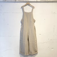 TISSU トリプルワッシャーリネンサイドギャザーサロペット size3 キナリ