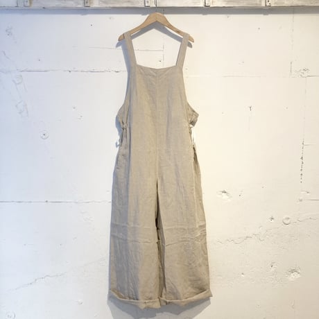 TISSU トリプルワッシャーリネンサイドギャザーサロペット size3 キナリ